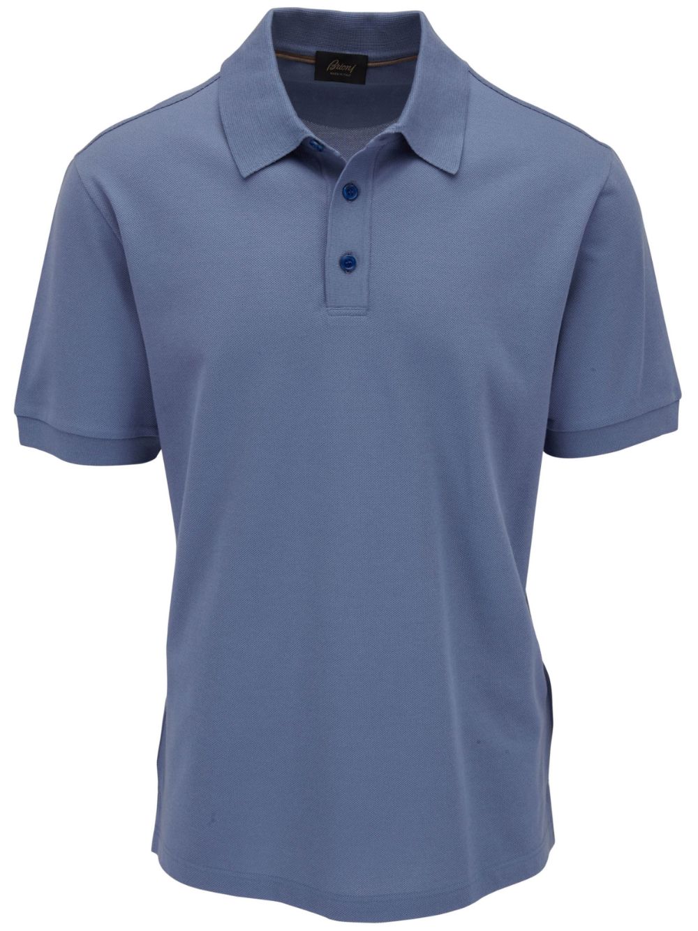 Brioni Cotton Polo Shirt In Sky Blue