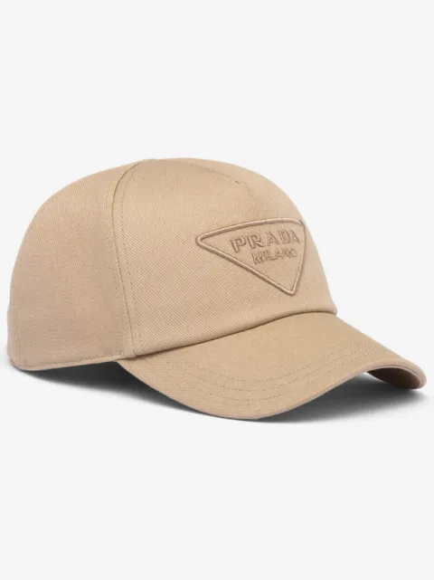 Prada logo-embroidered denim baseball cap