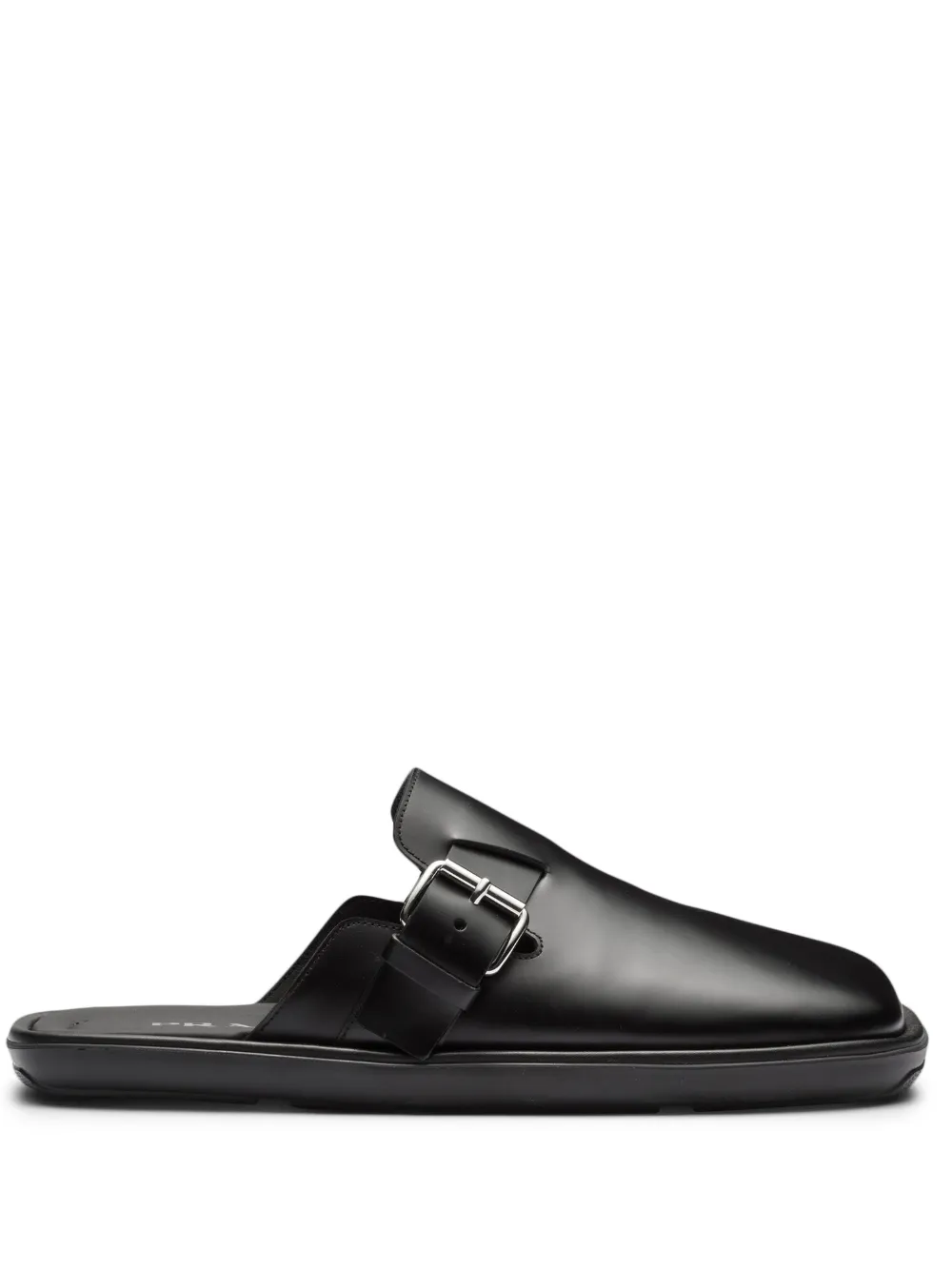Prada Square-toe Bushed Mules In Black | ModeSens