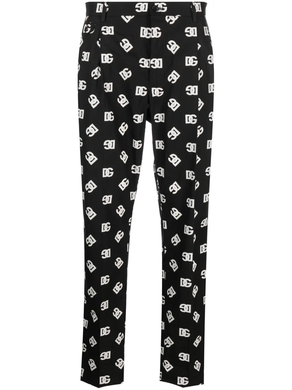Dolce & Gabbana monogram-print tapered trousers | Black | Image 1