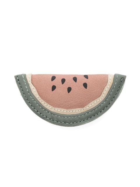 Donsje Nanoe Fruit watermelon-appliqué leather hair clip