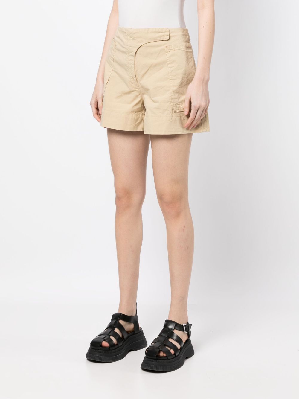 GANNI washed cotton shorts Women