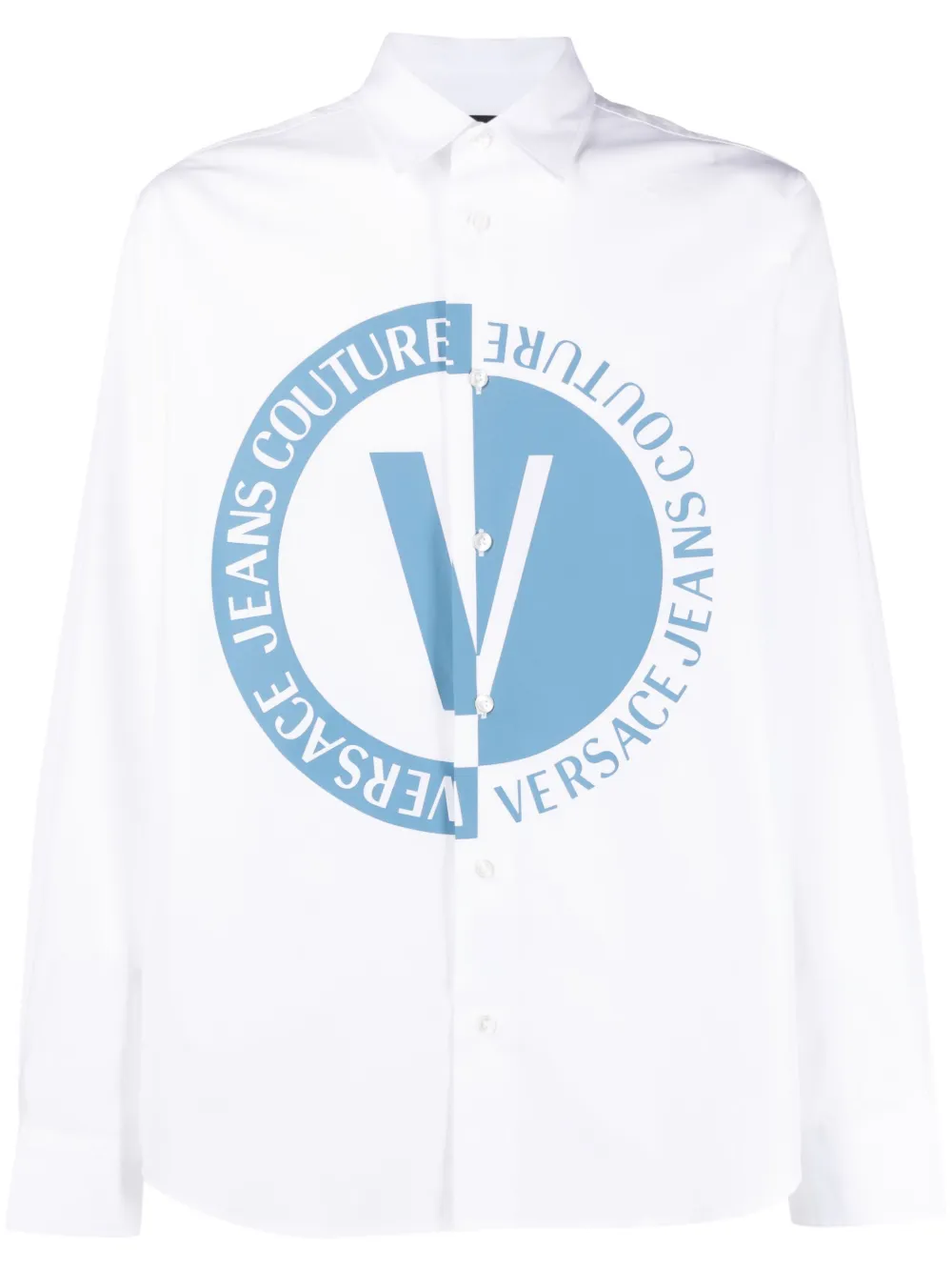 Versace Jeans Couture V-Emblem logo-print shirt - White