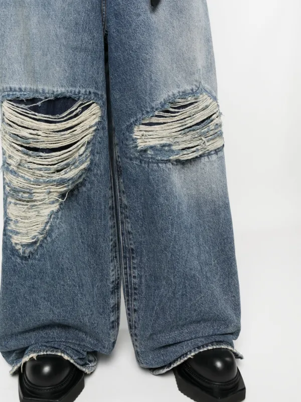 VETEMENTS Distressed wide-leg Jeans - Farfetch