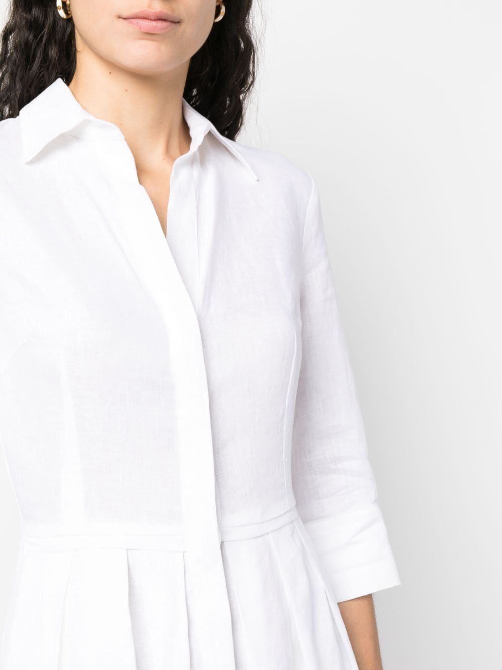 Shop Blanca Vita Long-sleeve Shirt Dress In Weiss