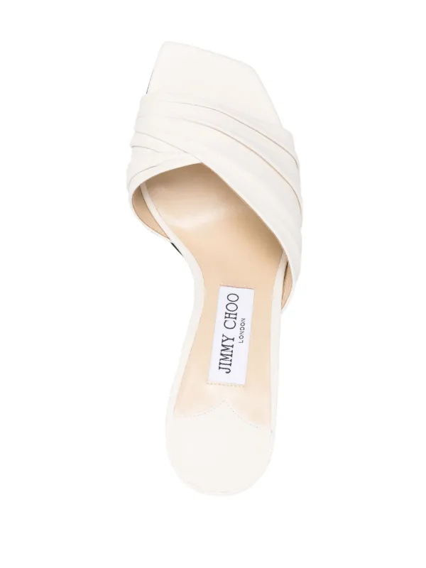 Jimmy Choo レザーサンダル | ホワイト | FARFETCH JP