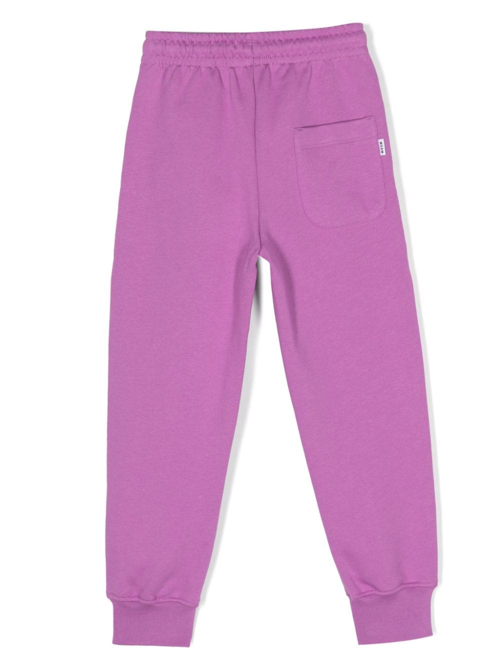 Shop Msgm Logo-print Cotton Track Pants In Purple