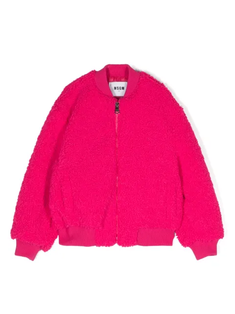 MSGM Kids chamarra texturizada manga larga