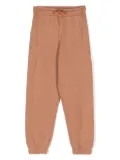 MSGM Kids logo-patch cotton track pants - Brown