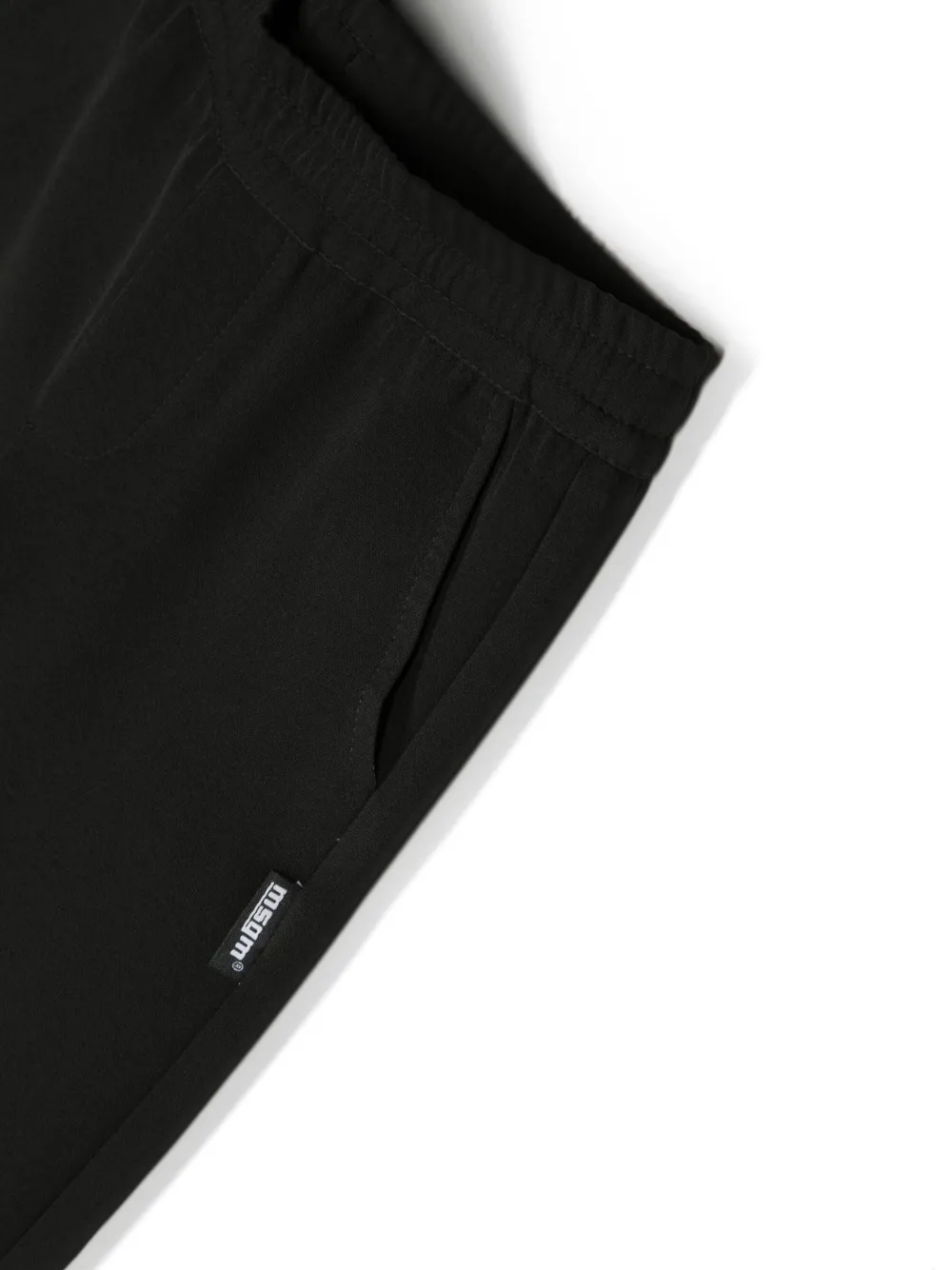 Msgm Logo-patch Straight-leg Trousers In 黑色