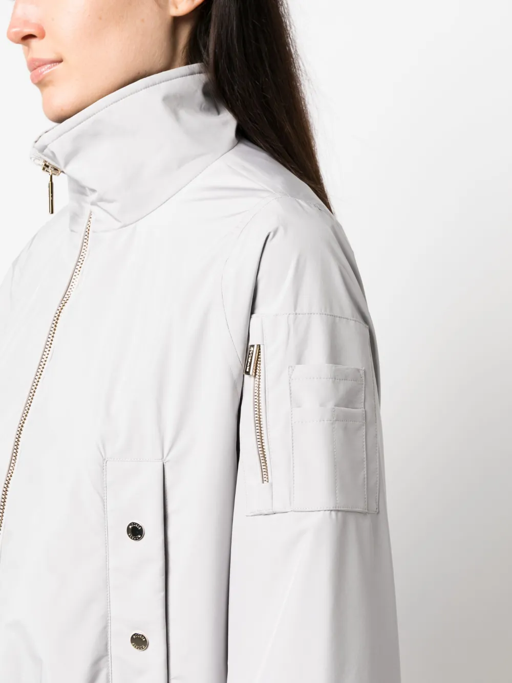 Moorer Wide-sleeve Bomber Jacket In Nude