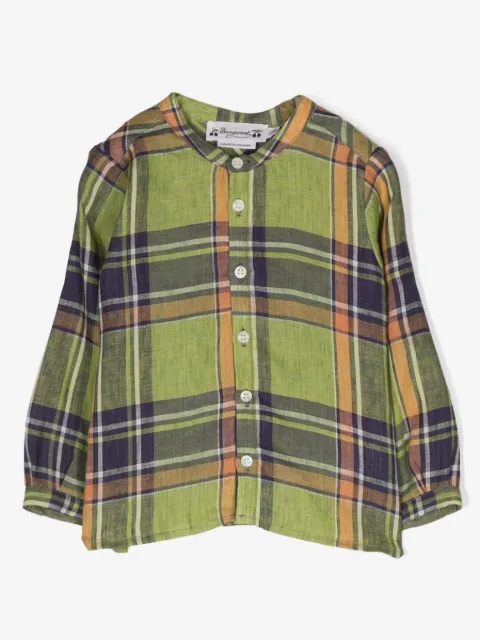 Bonpoint plaid linen tunic shirt
