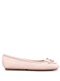 Michael Michael Kors logo-print leather ballerina shoes - Pink