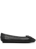 Michael Michael Kors Lillie logo-charm leather ballerina shoes - Black