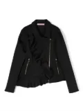 Miss Blumarine asymmetric-ruffle jacket - Black