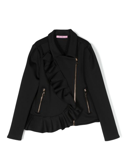 Miss Blumarine Asymmetrische Jacke mit Rüschen