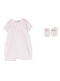 Story Loris butterfly-appliqué romper set - Pink
