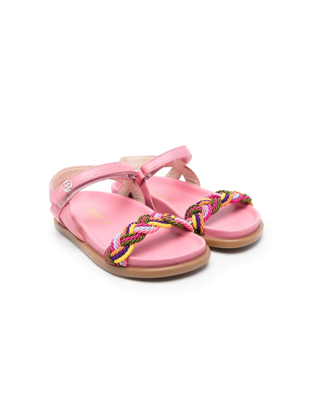 Florens Kids' Braided-strap Open-toe Sandals In Pink