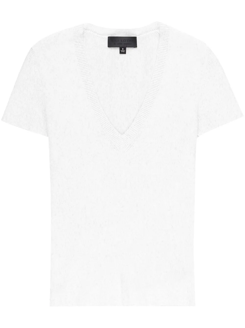 Nili Lotan V-neck ribbed-knit blouse - White