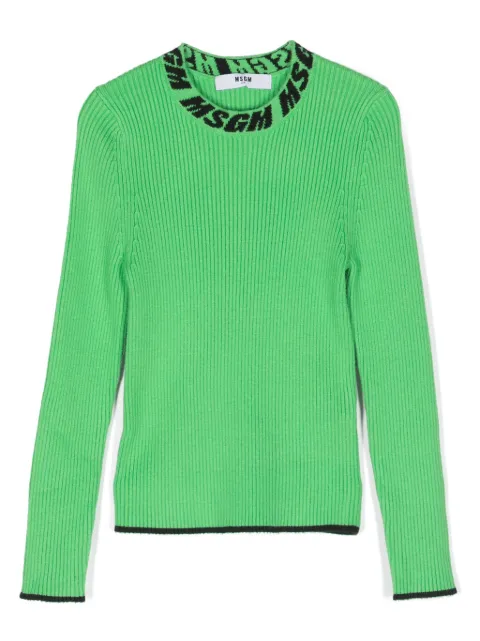 MSGM Kids intarsia-knit ribbed jumper