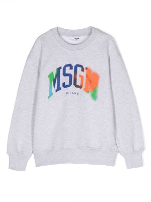 MSGM Kids logo print Cotton Sweatshirt Farfetch