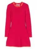 MSGM Kids intarsia-knit ribbed flared dress - Pink