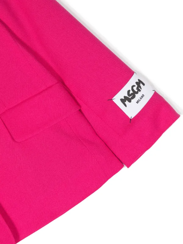 MSGM Kids logo-patch single-breasted Blazer | Pink | FARFETCH