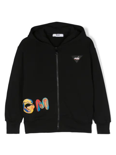 MSGM Kids logo-print cotton jacket 