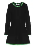 MSGM Kids intarsia-knit ribbed flared dress - Black