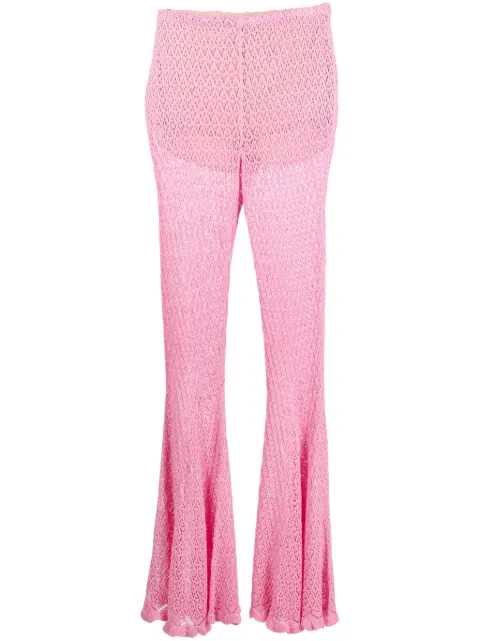 Blumarine pantalones tejidos acampanados