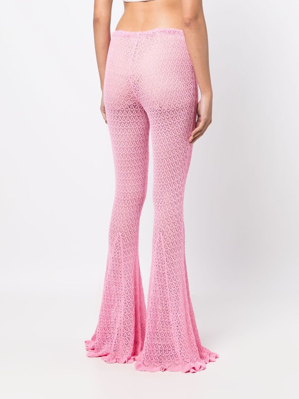 Shop Blumarine Knitted Flared Trousers In Rosa