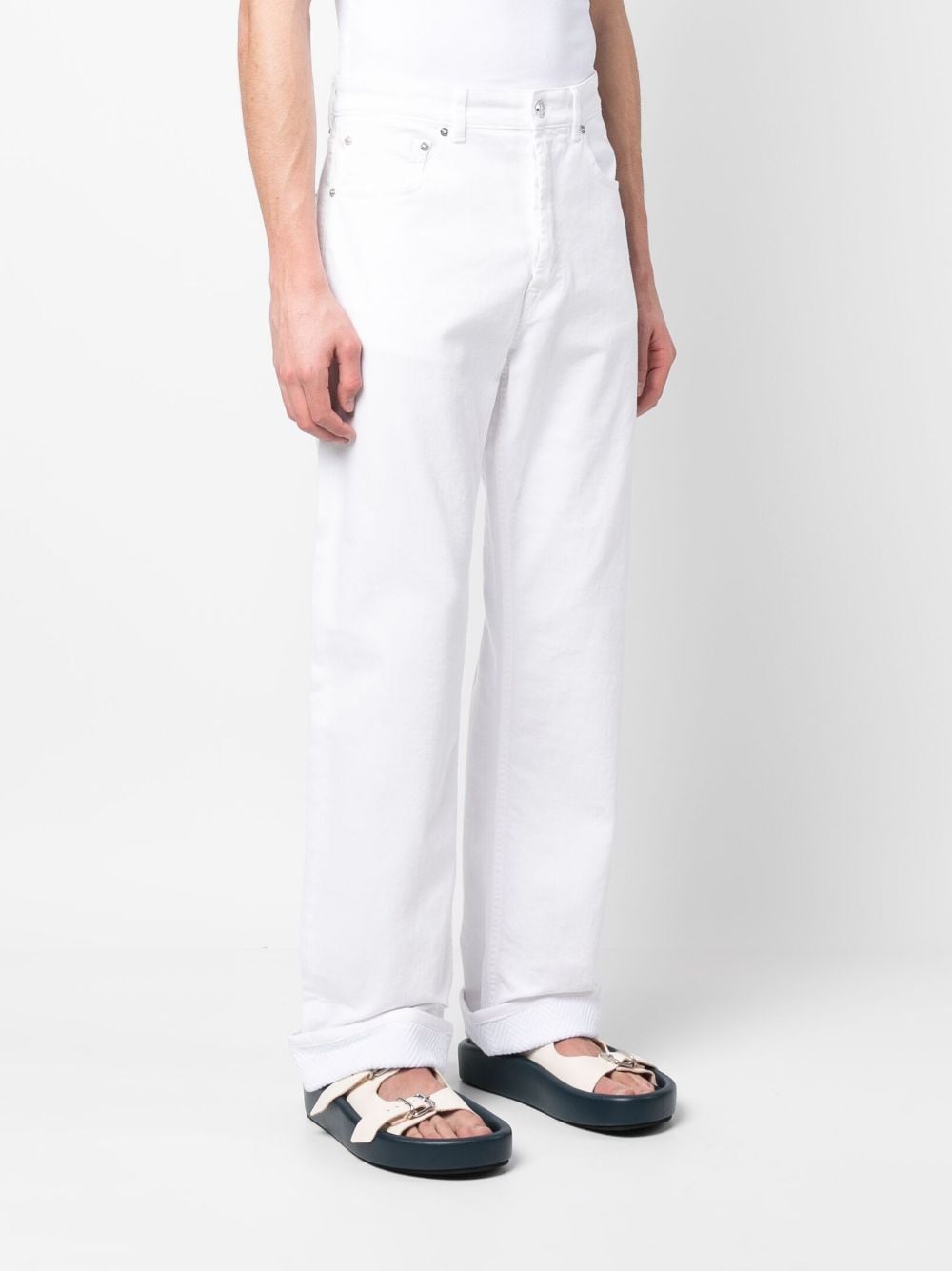 Shop Missoni Straight-leg Trousers In White