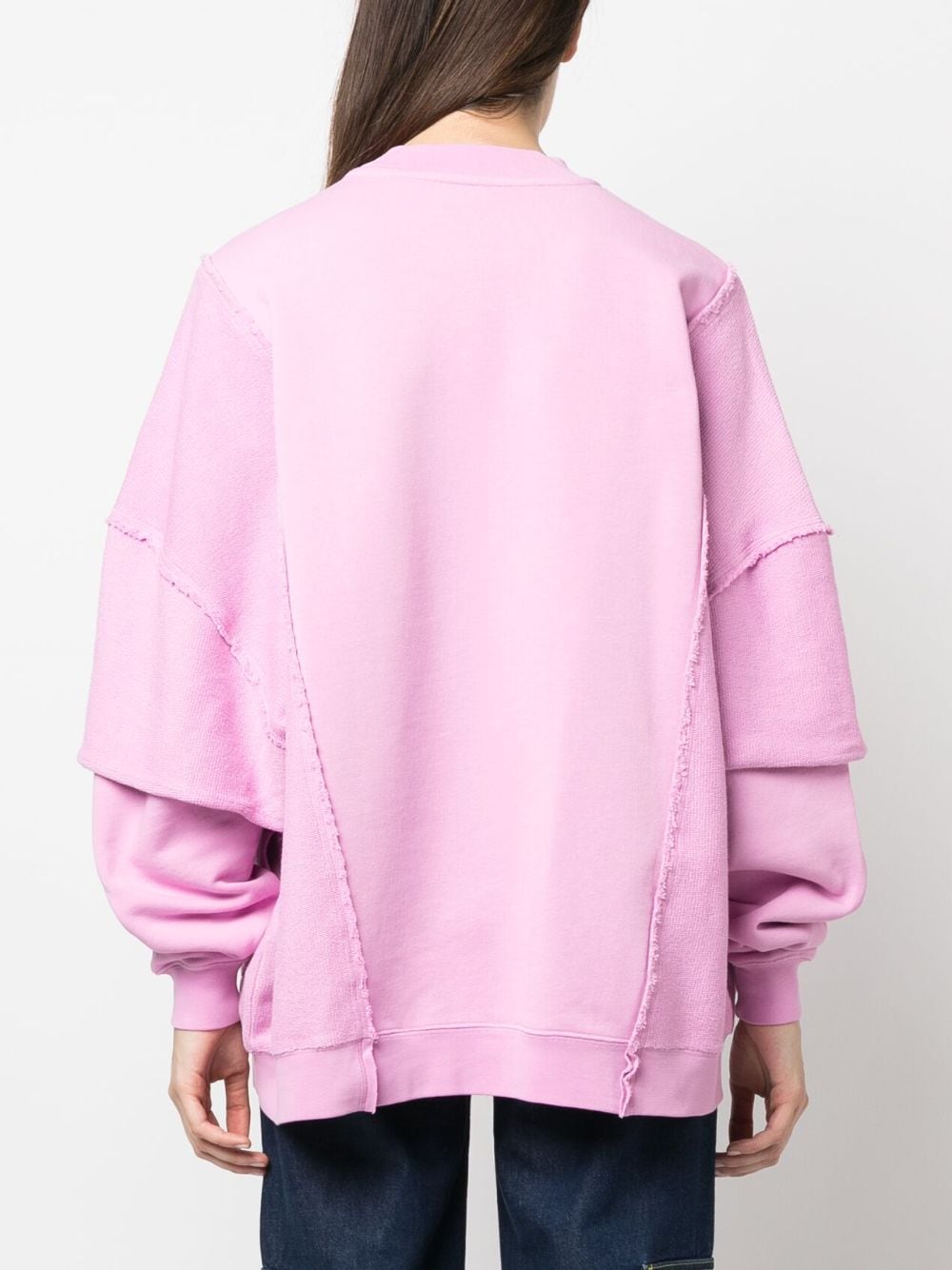 Shop Khrisjoy Oversize Panelled Cotton Sweatshirt In Pink
