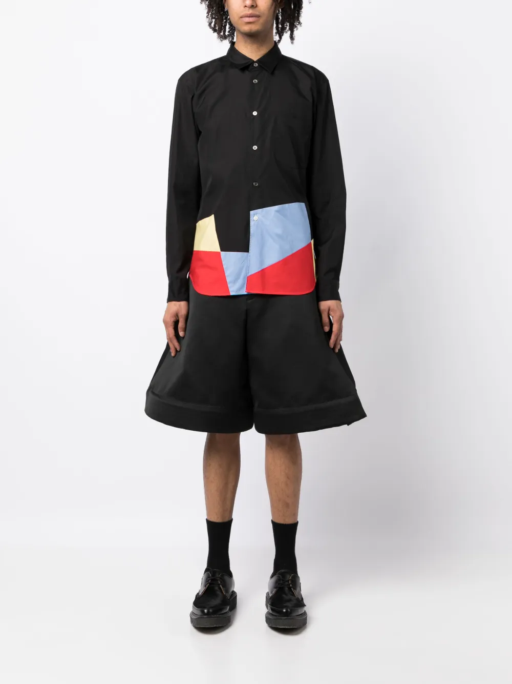 Comme Des Garçons Homme Plus Shorts met wijde pijpen - Zwart