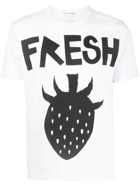 Comme Des Garçons Shirt strawberry-print cotton T-shirt