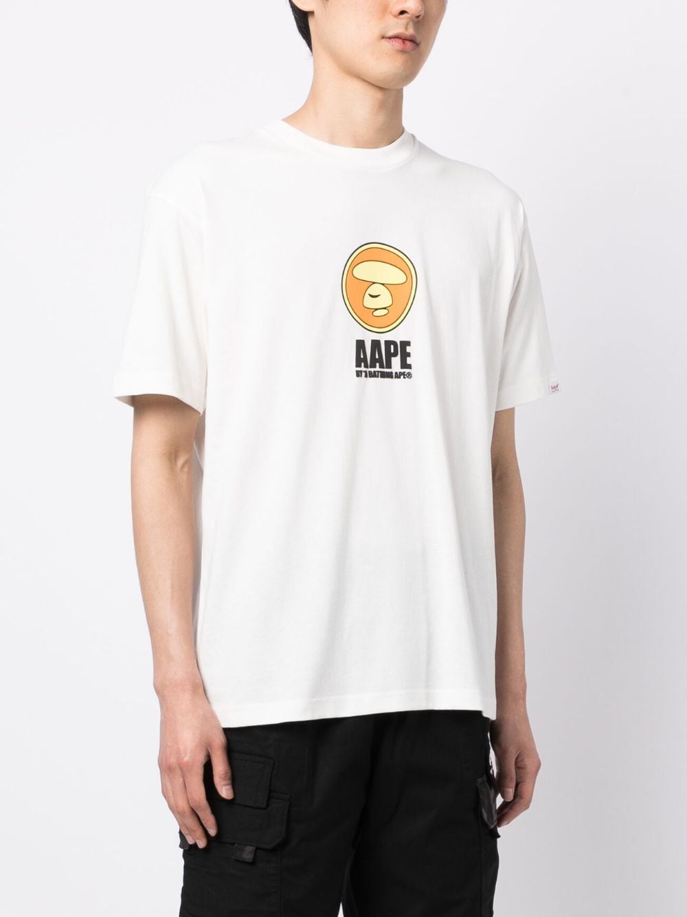 Shop Aape By A Bathing Ape Graphic-print Crew-neck T-shirt In White