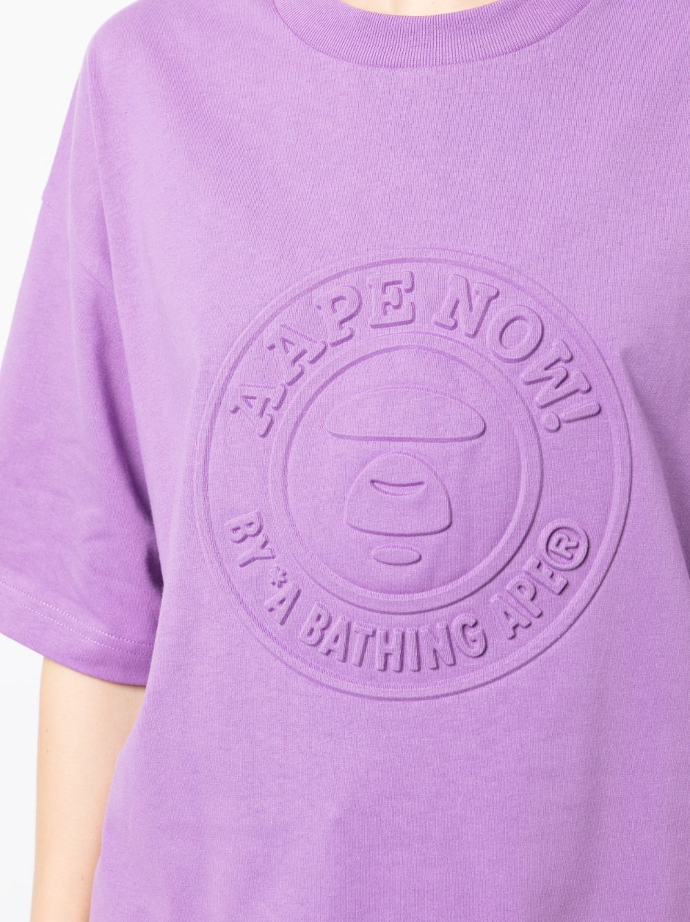 Shop Aape By A Bathing Ape Logo-stamp Cotton T-shirt In Purple