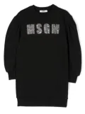 MSGM Kids logo-embellished sweatshirt dress - Black