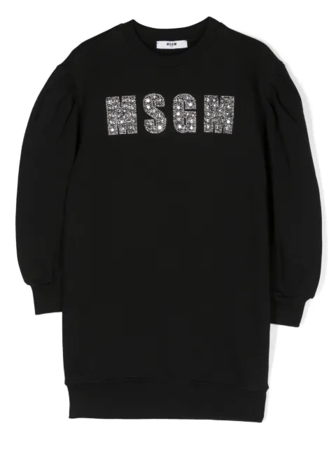 MSGM Kids vestido estilo sudadera con logo y detalles