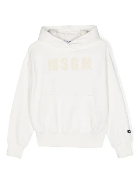 MSGM Kids distressed-finish logo-print hoodie