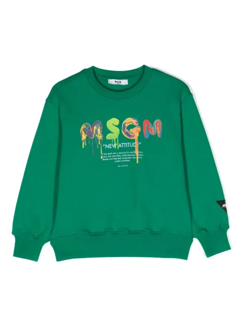 MSGM Kids logo-print cotton sweatshirt 