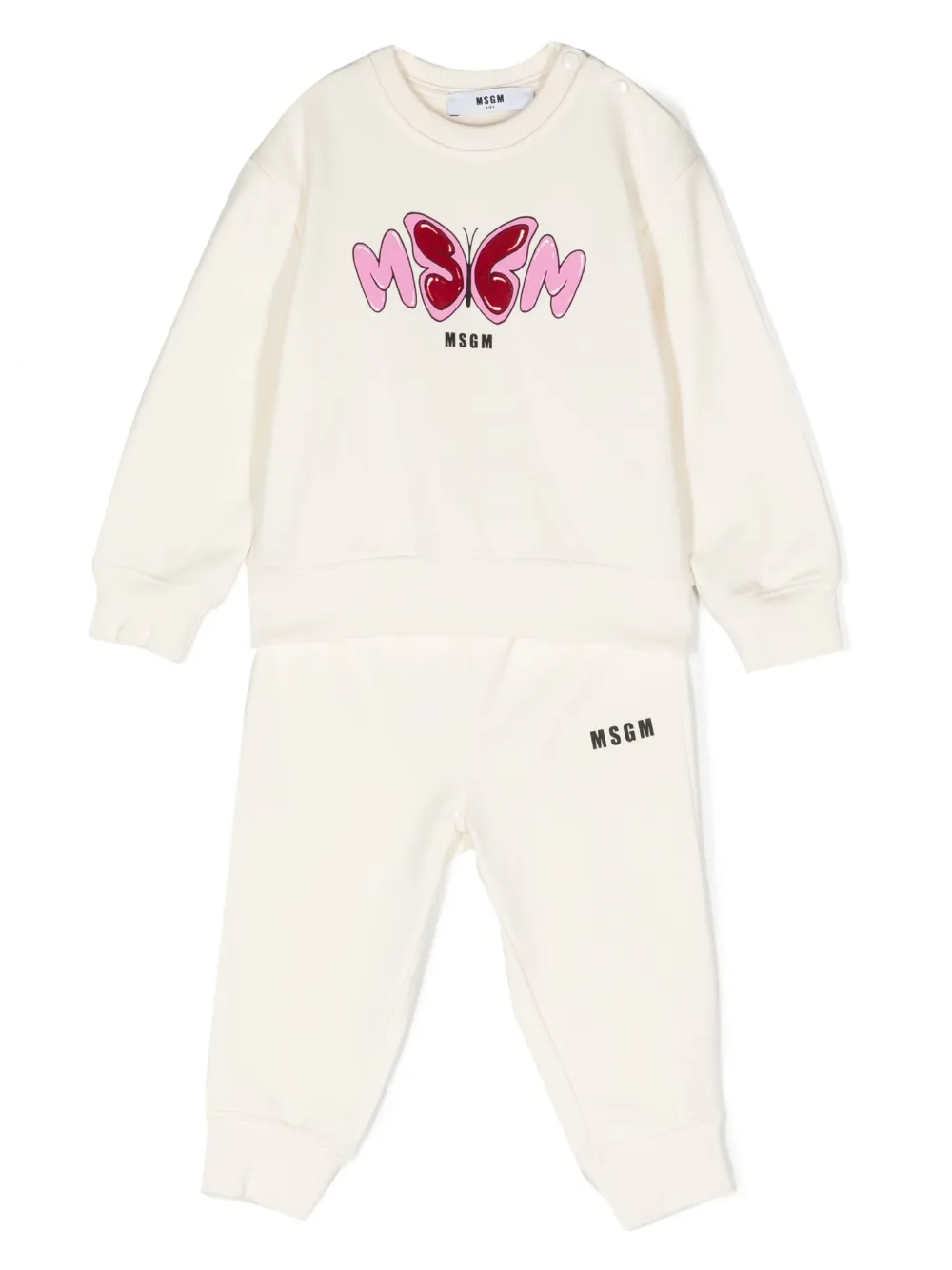 MSGM Kids Trainingspak met logoprint Beige