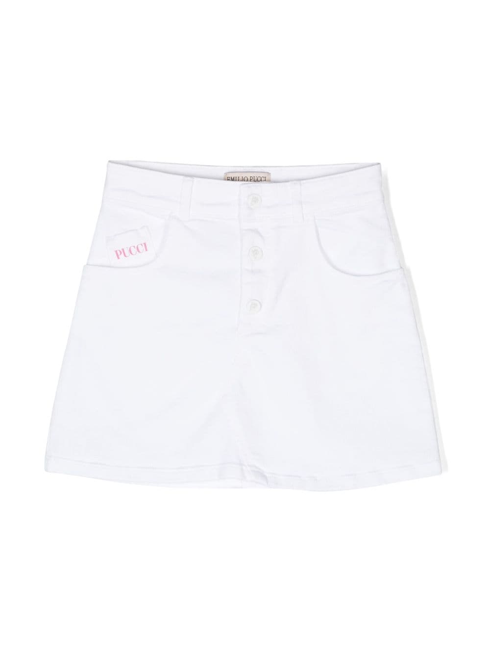 Pucci Junior Kids' Embroidered-detail Mini Shorts In White