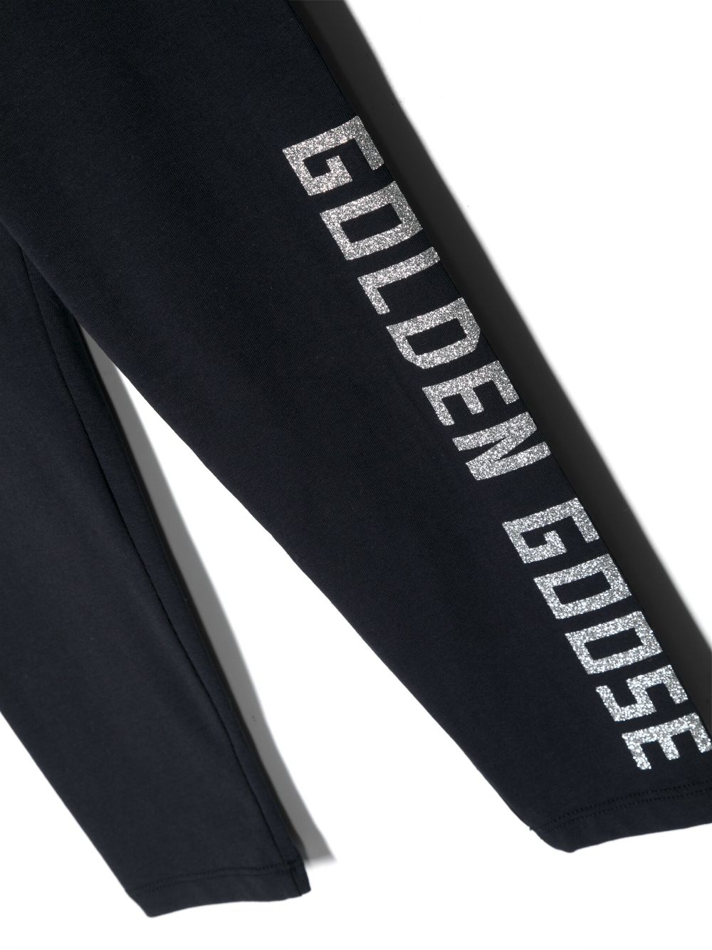 Shop Golden Goose Logo-print Stretch Trousers In Blue