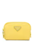 Prada triangle-logo makeup bag - Green