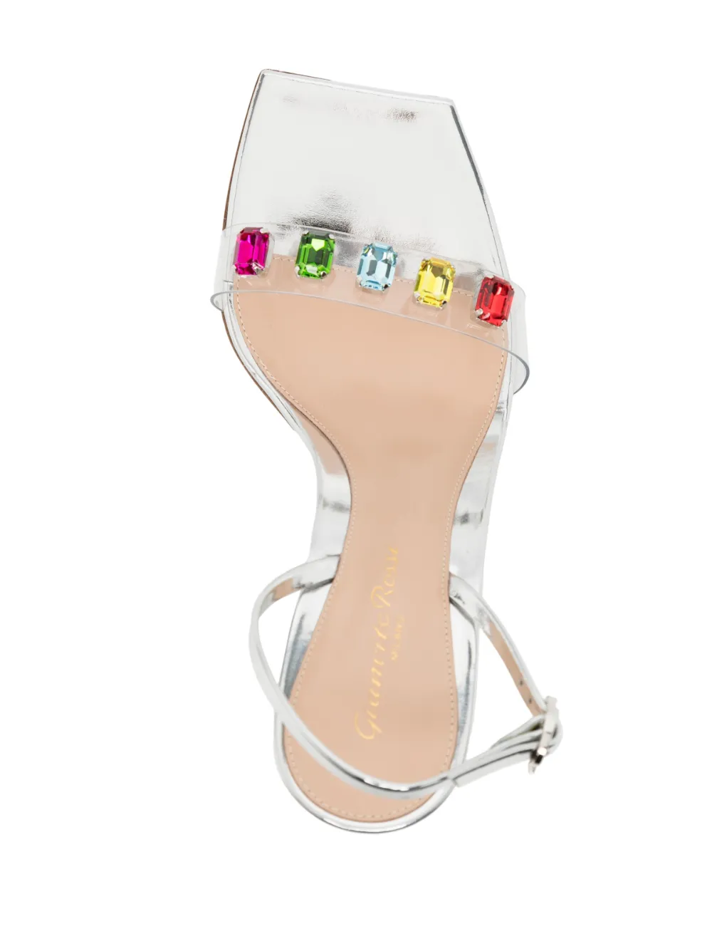 Gianvito Rossi 115mm Crystal-adorned Metallic Sandals In Grey