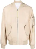 Helmut Lang logo-print bomber jacket - Neutrals