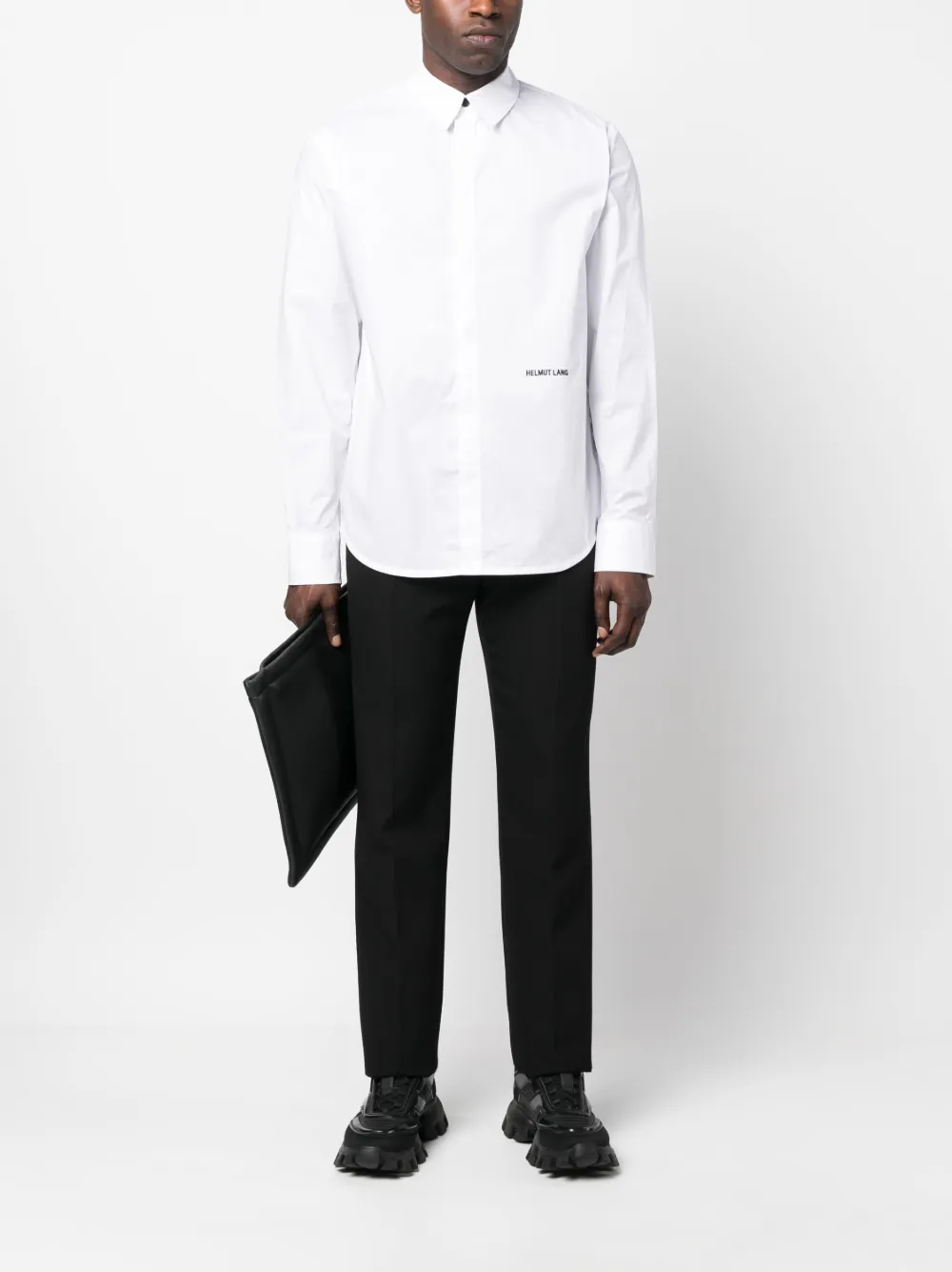 Helmut Lang Overhemd met geborduurd logo - Wit