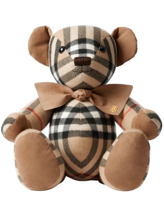 Osito de peluche Thomas en lana a cuadros (Beige vintage