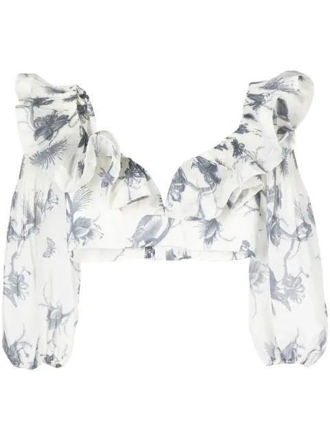 ZIMMERMANN floral-print ruffled blouse